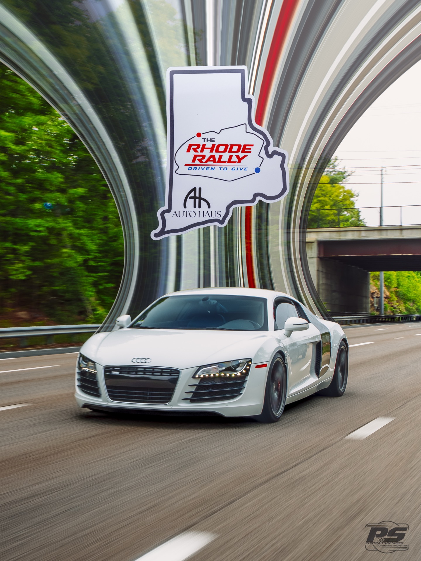 Audi R8 with The Rhode Rally decal